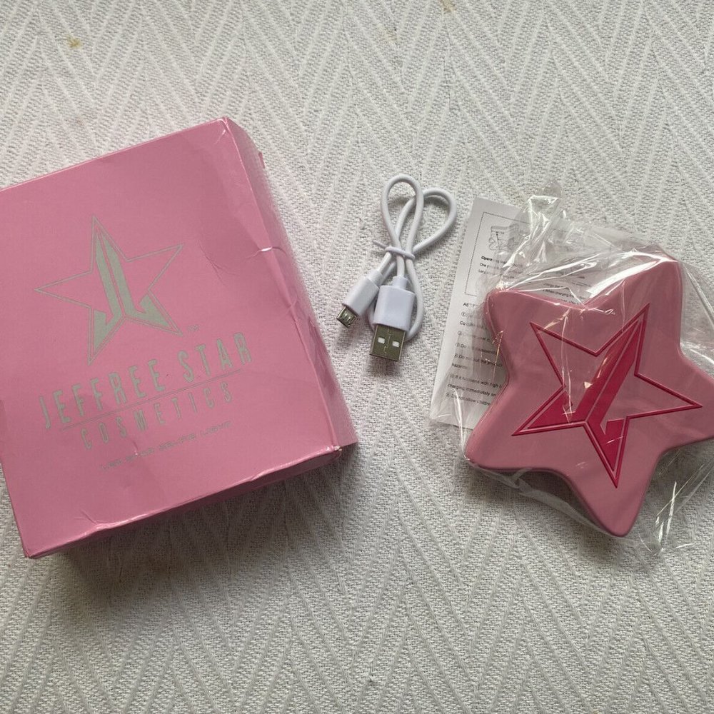 JEFFREE STAR COSMETICS Exclusive Portable PINK STAR Selfie LED Light Ring NEW